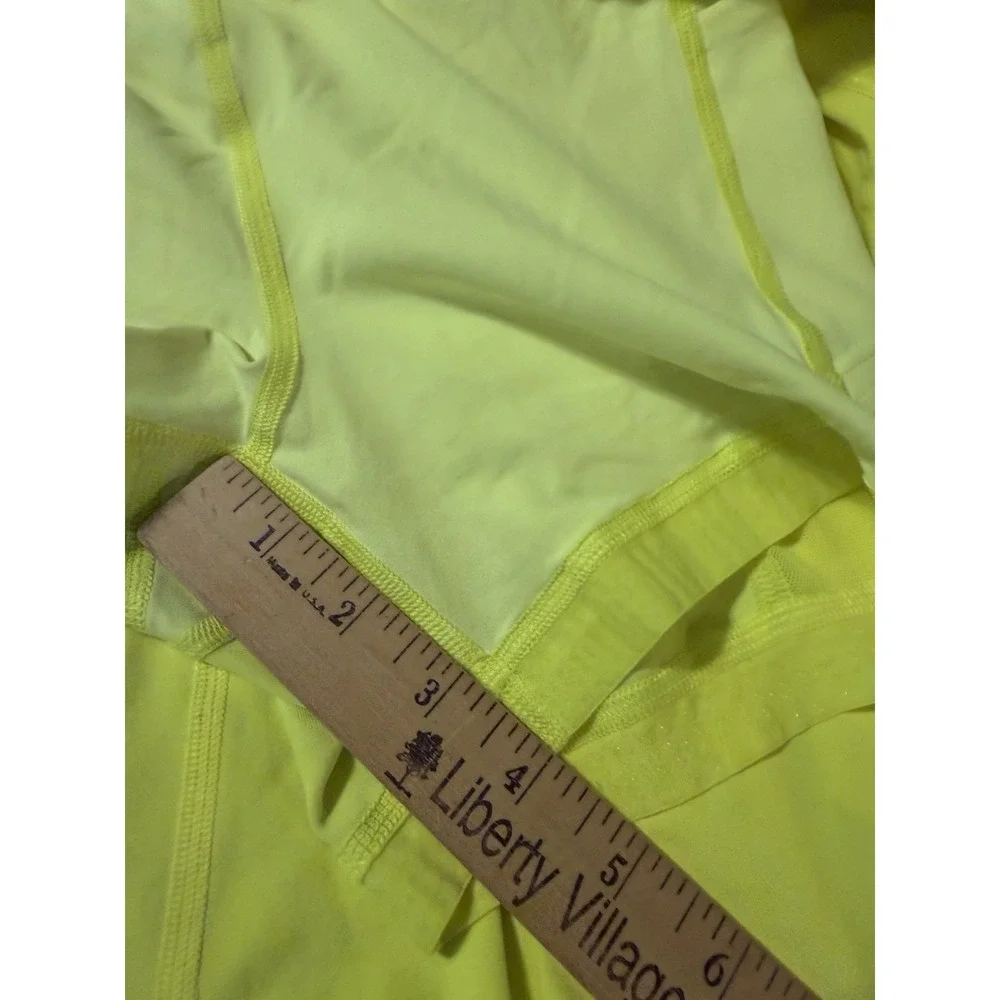 Lululemon Court Rival Perforated HIgh Rise Skirt Skort Highlight Yellow Womens 2